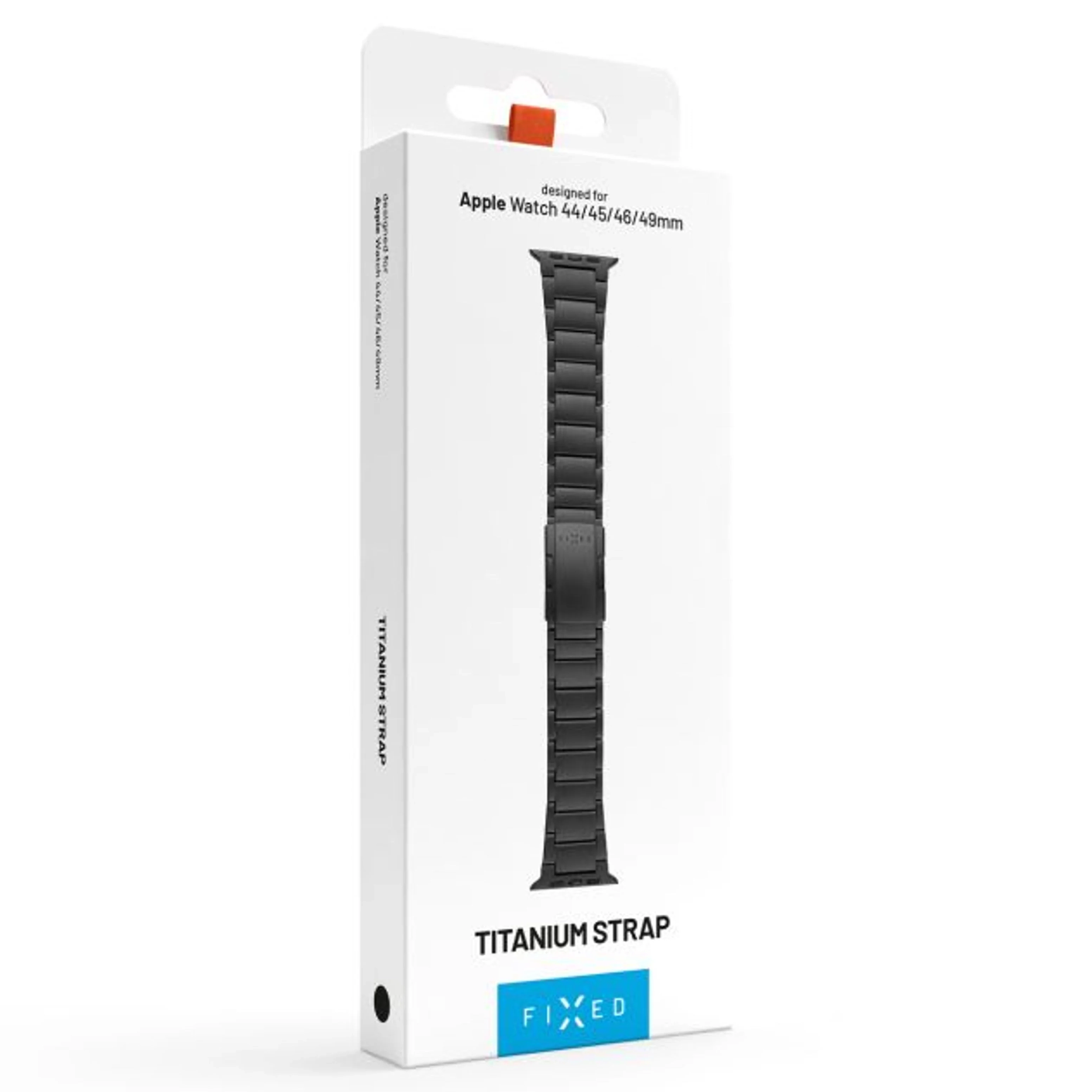 Tytanowy pasek Fixed Titanium Strap do Apple Watch 49/46/45/44 mm w kolorze czarnym.
